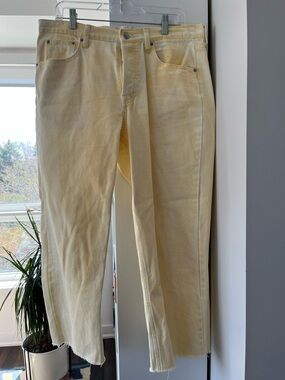 Universal Thread Mid-Rise 90s Baggy Wide Leg Yellow Tie Dye Jeans Sz 10